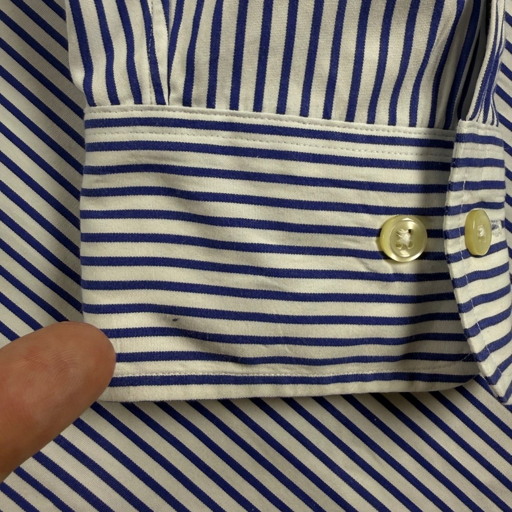 Polo Ralph Lauren Regent Classic Fit Shirt Men 15.5 34/35 Blue Striped Cotton - Picture 8 of 9